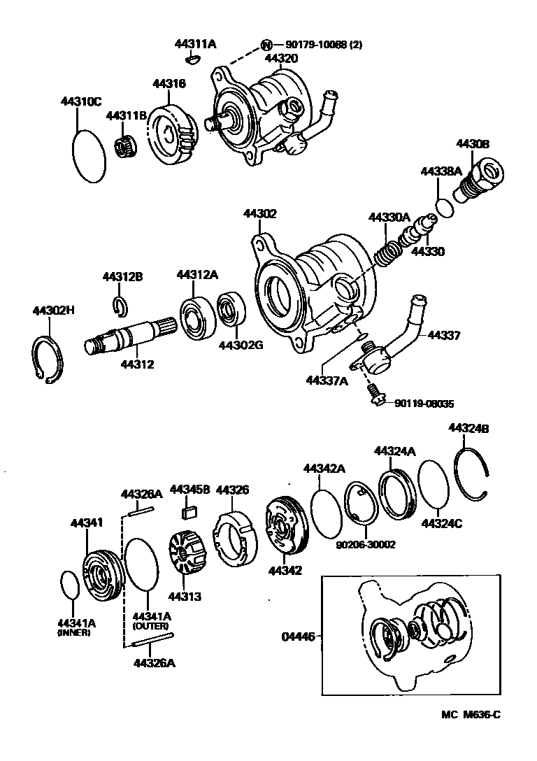 4502 — VANE PUMP & RESERVOIR (POWER STEERING)