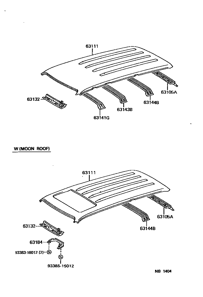 6153 — ROOF PANEL & BACK PANEL