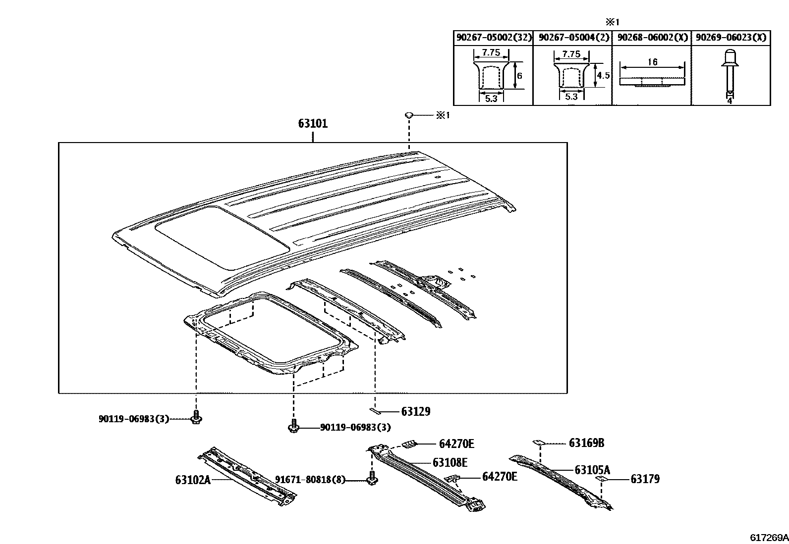 6153 — ROOF PANEL & BACK PANEL