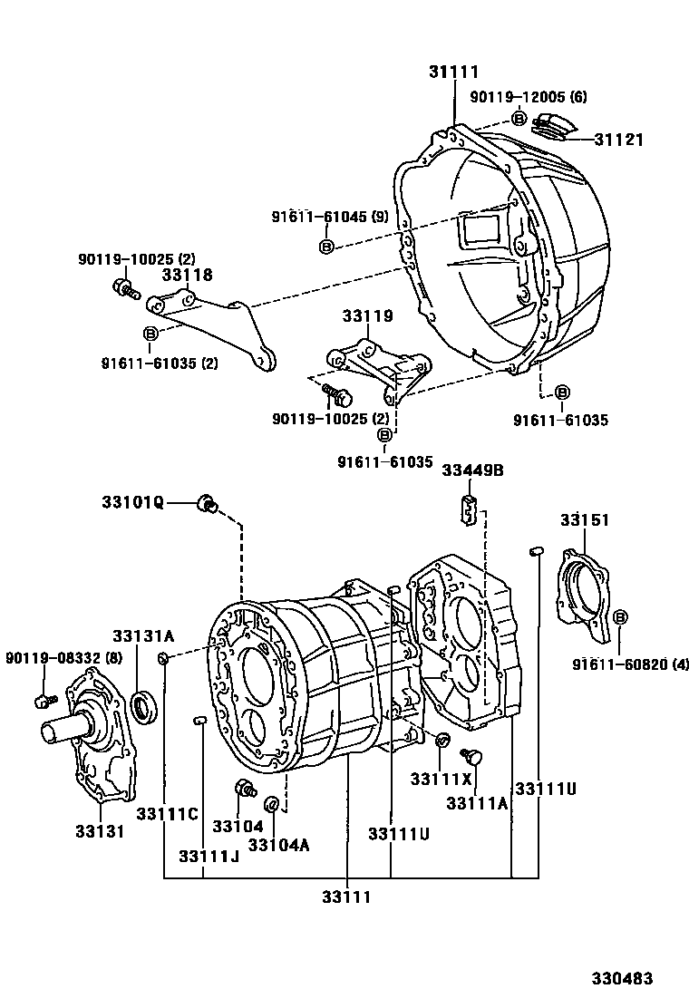 3302 — CLUTCH HOUSING & TRANSMISSION CASE (MTM)