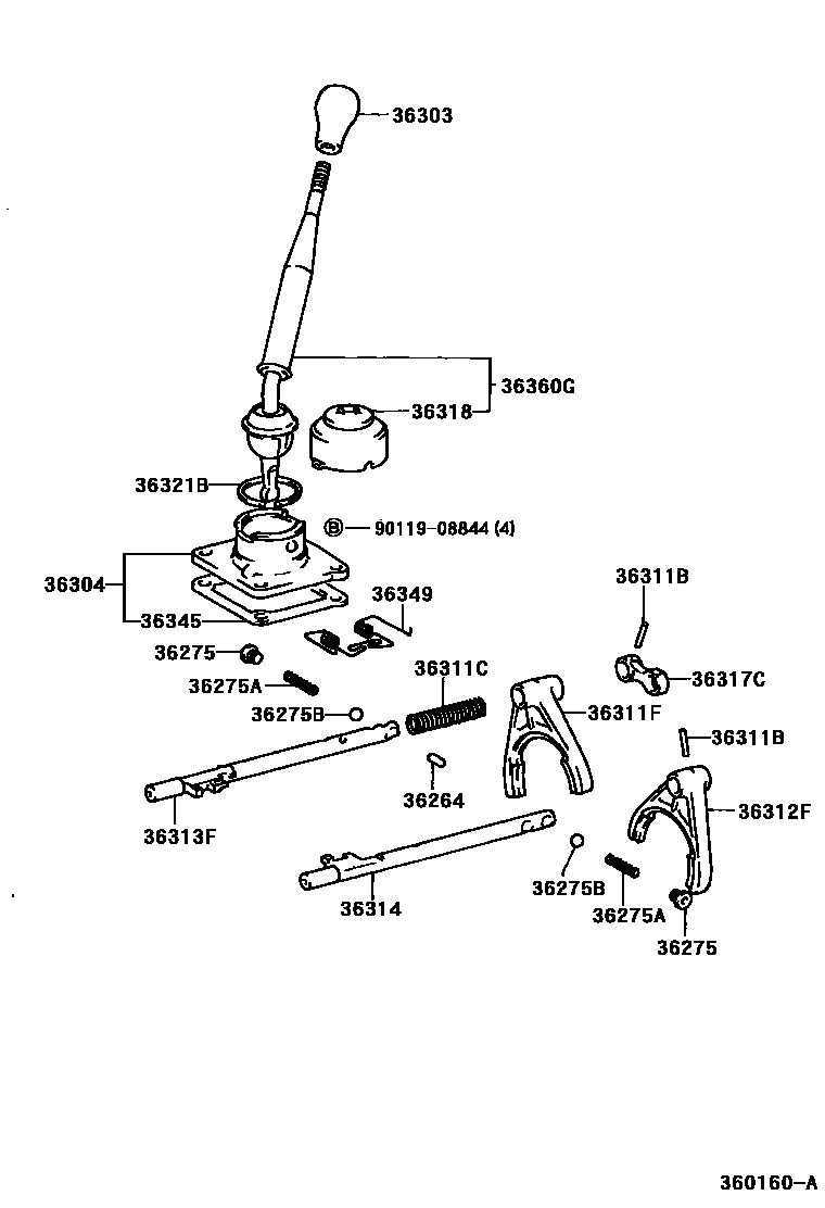 3611 — TRANSFER LEVER & SHIFT ROD