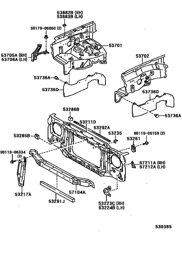 5355 — FRONT FENDER APRON & DASH PANEL