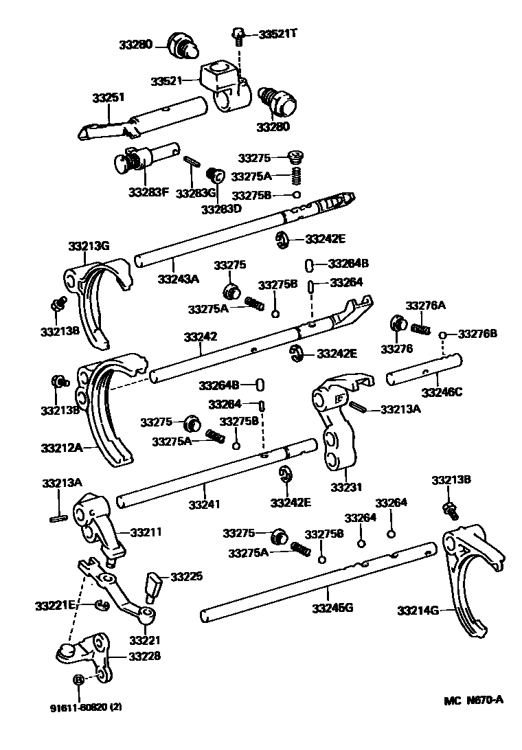 3307 — GEAR SHIFT FORK & LEVER SHAFT (MTM)