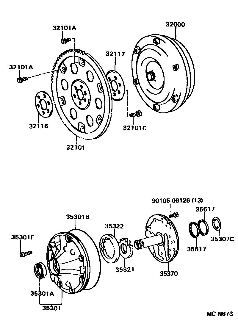 3502 — TORQUE CONVERTER, FRONT OIL PUMP & CHAIN (ATM)