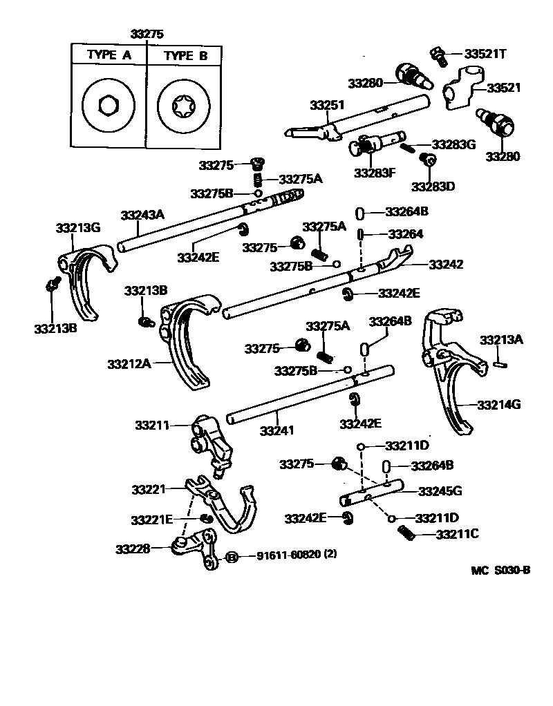 3307 — GEAR SHIFT FORK & LEVER SHAFT (MTM)