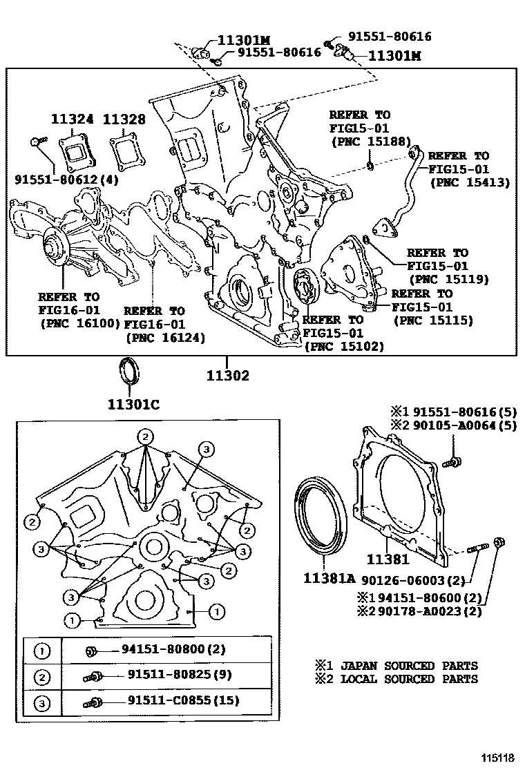 1106 — TIMING GEAR COVER & REAR END PLATE