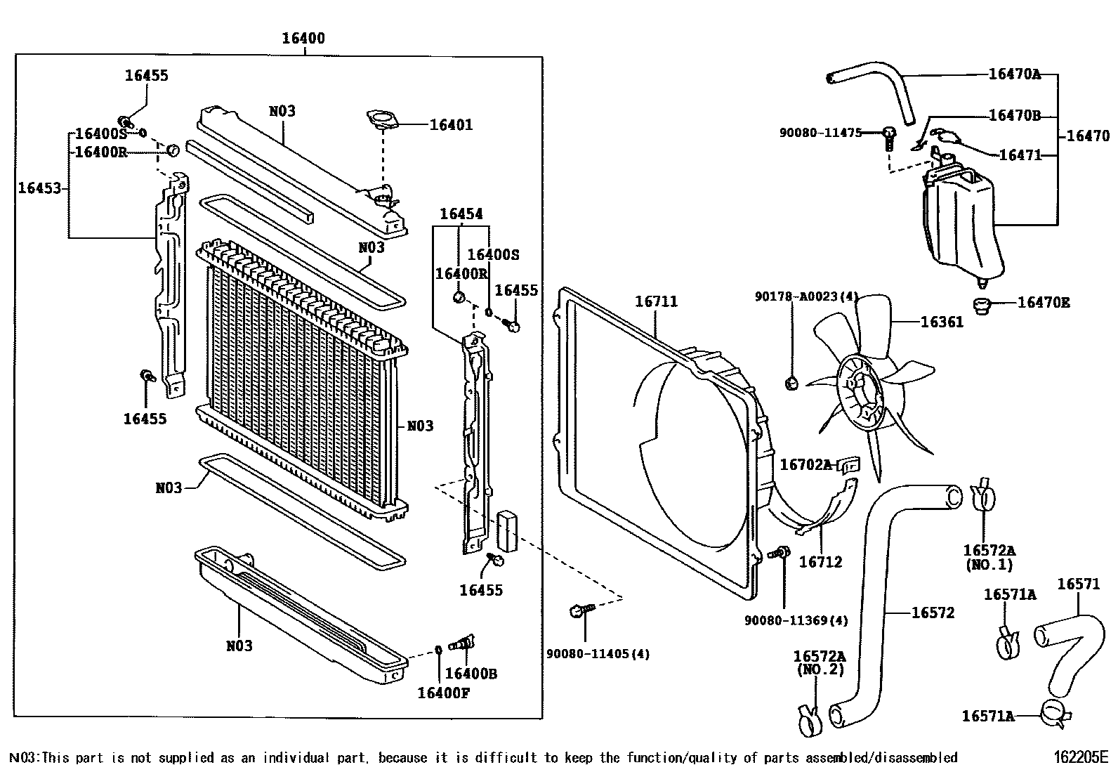 1603 — RADIATOR & WATER OUTLET
