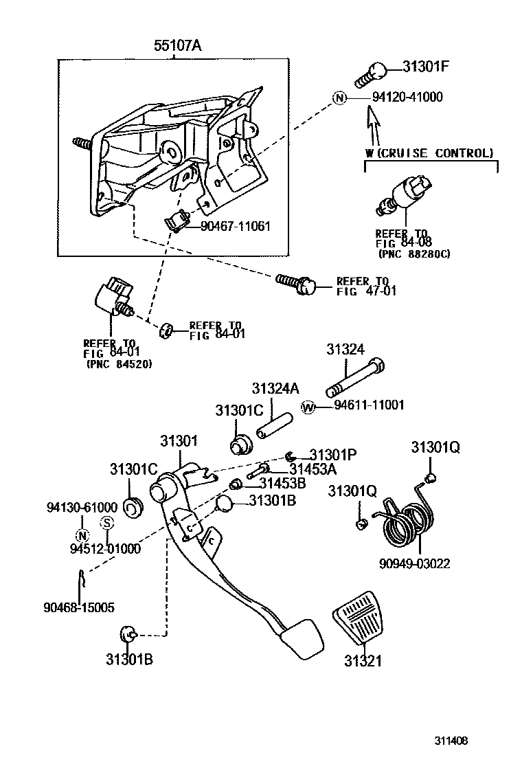 3102 — CLUTCH PEDAL & FLEXIBLE HOSE