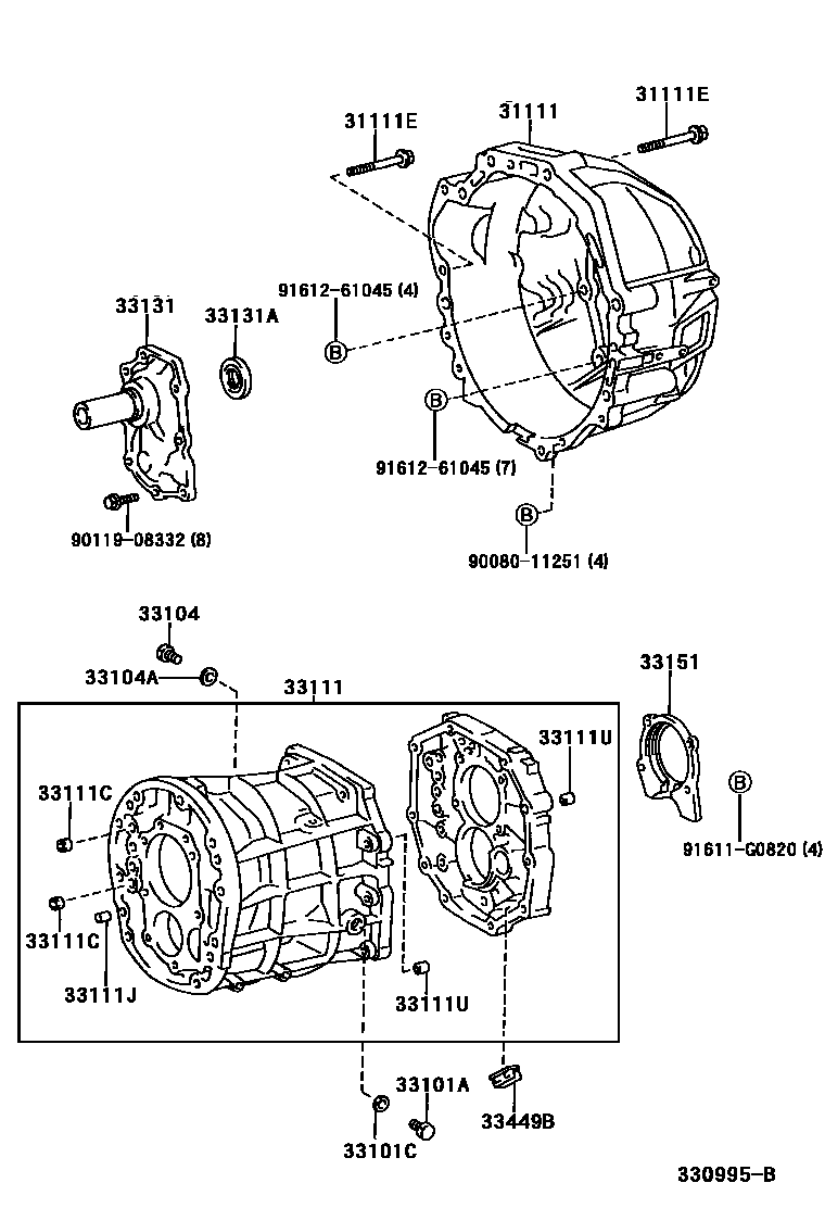 3302 — CLUTCH HOUSING & TRANSMISSION CASE (MTM)