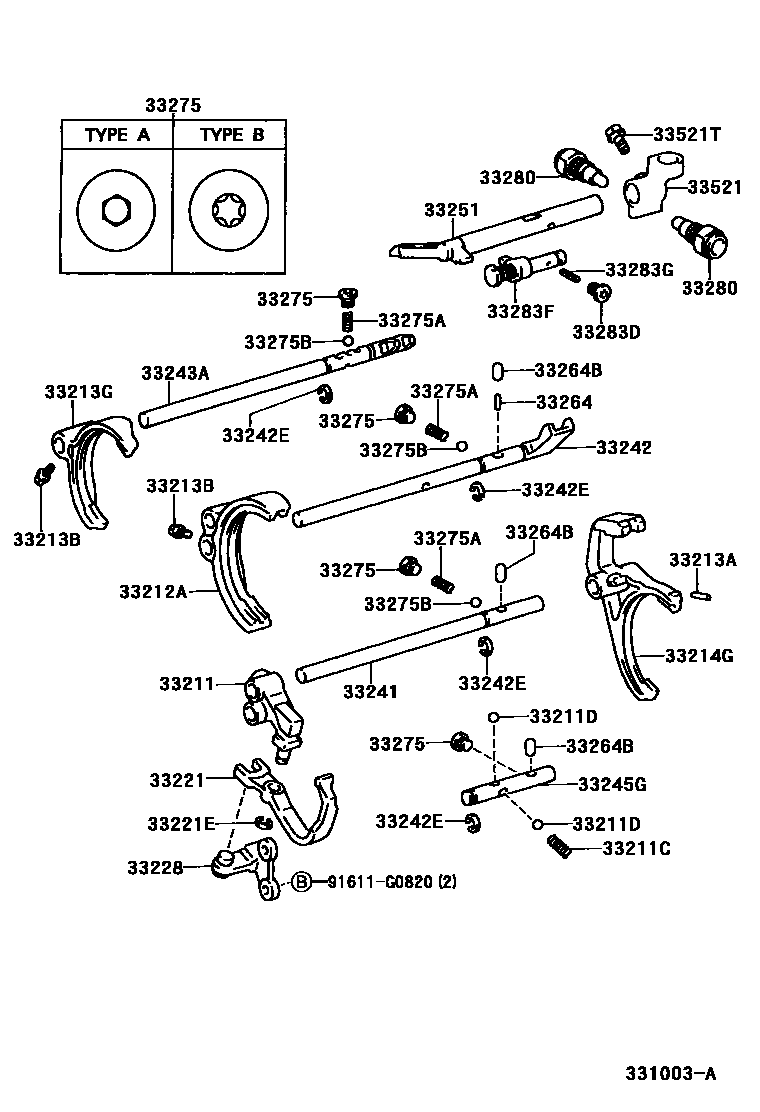 3307 — GEAR SHIFT FORK & LEVER SHAFT (MTM)