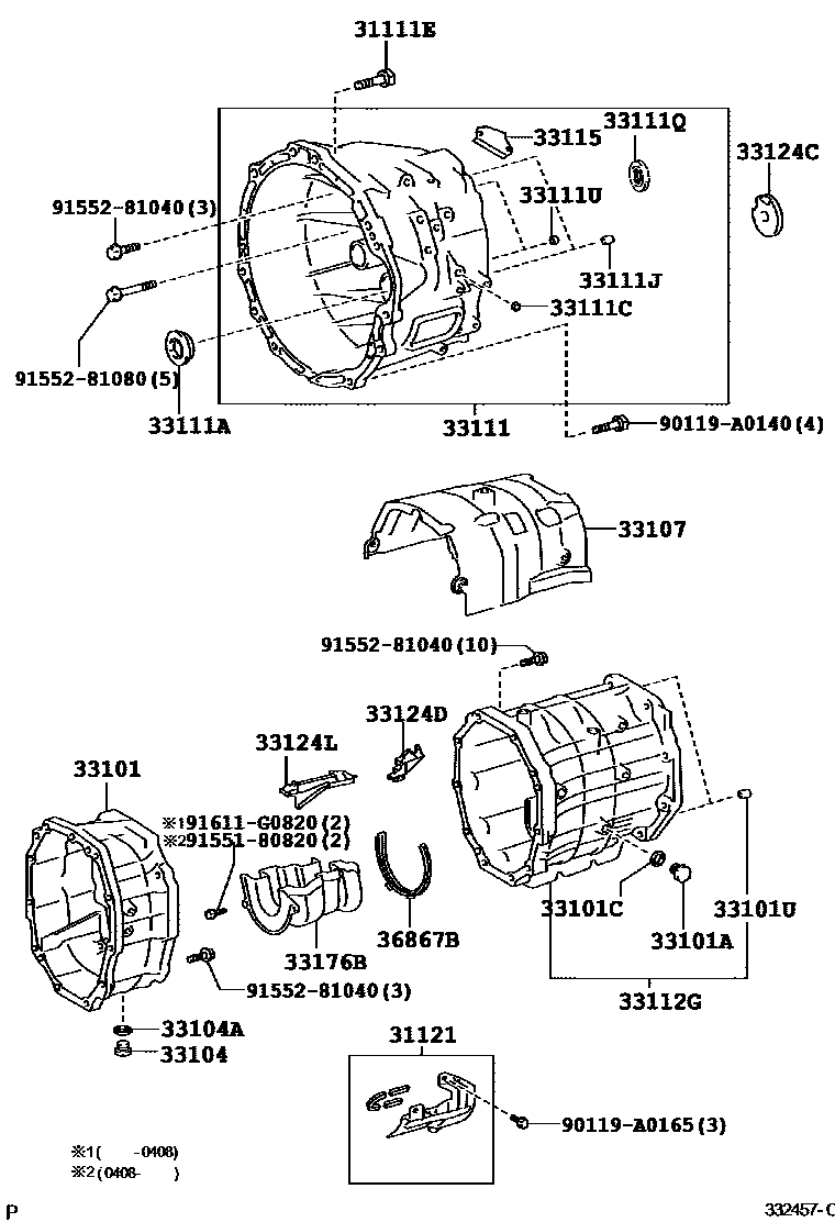 3302 — CLUTCH HOUSING & TRANSMISSION CASE (MTM)