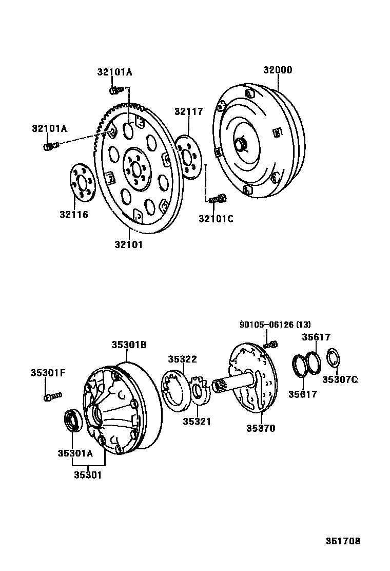 3502 — TORQUE CONVERTER, FRONT OIL PUMP & CHAIN (ATM)
