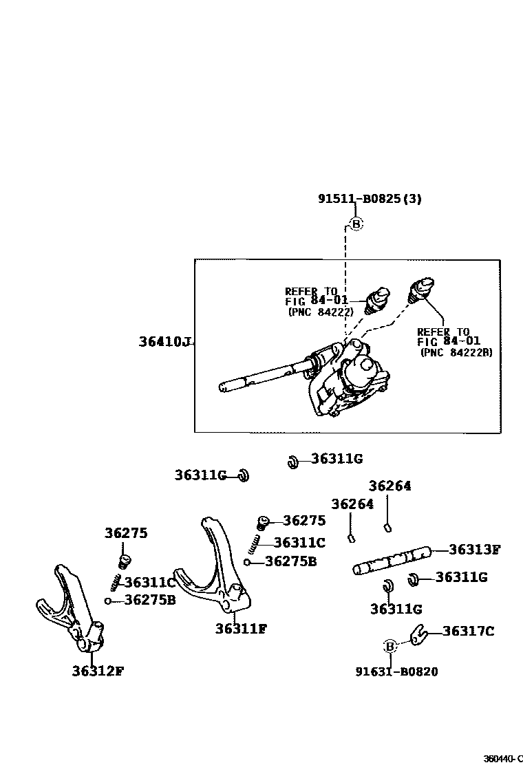 3611 — TRANSFER LEVER & SHIFT ROD