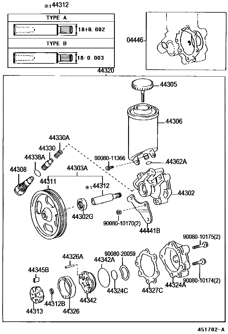 4502 — VANE PUMP & RESERVOIR (POWER STEERING)
