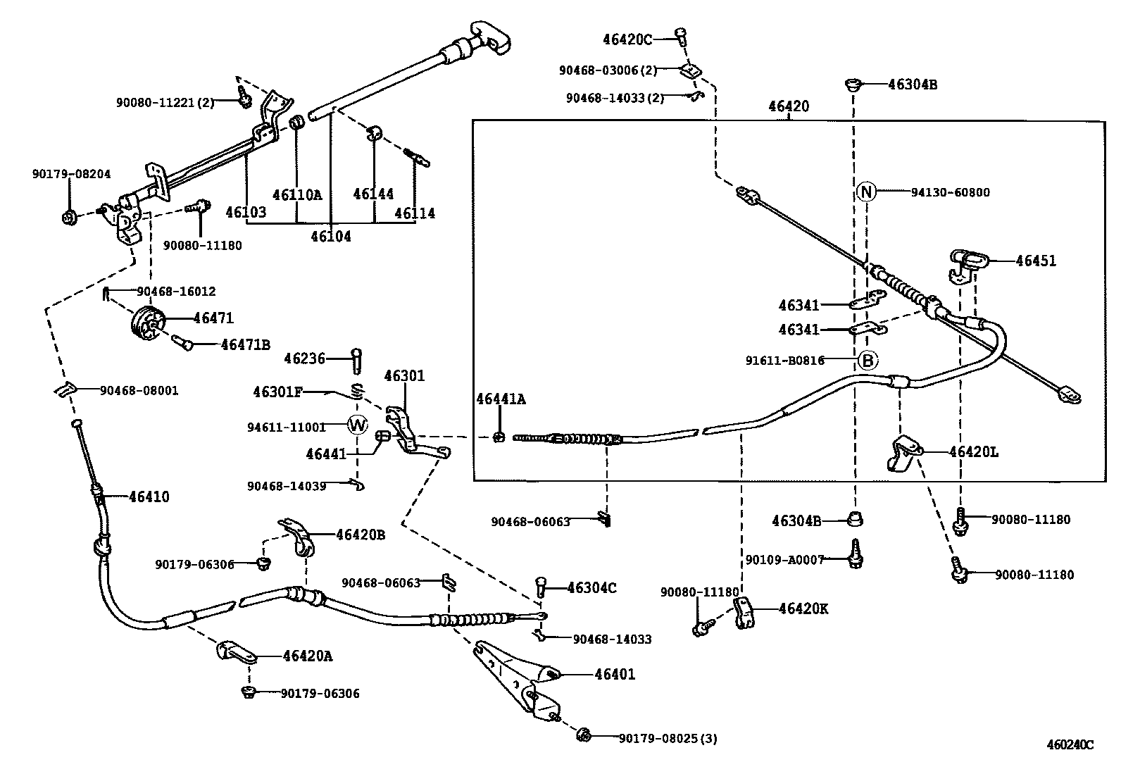 4601 — PARKING BRAKE & CABLE