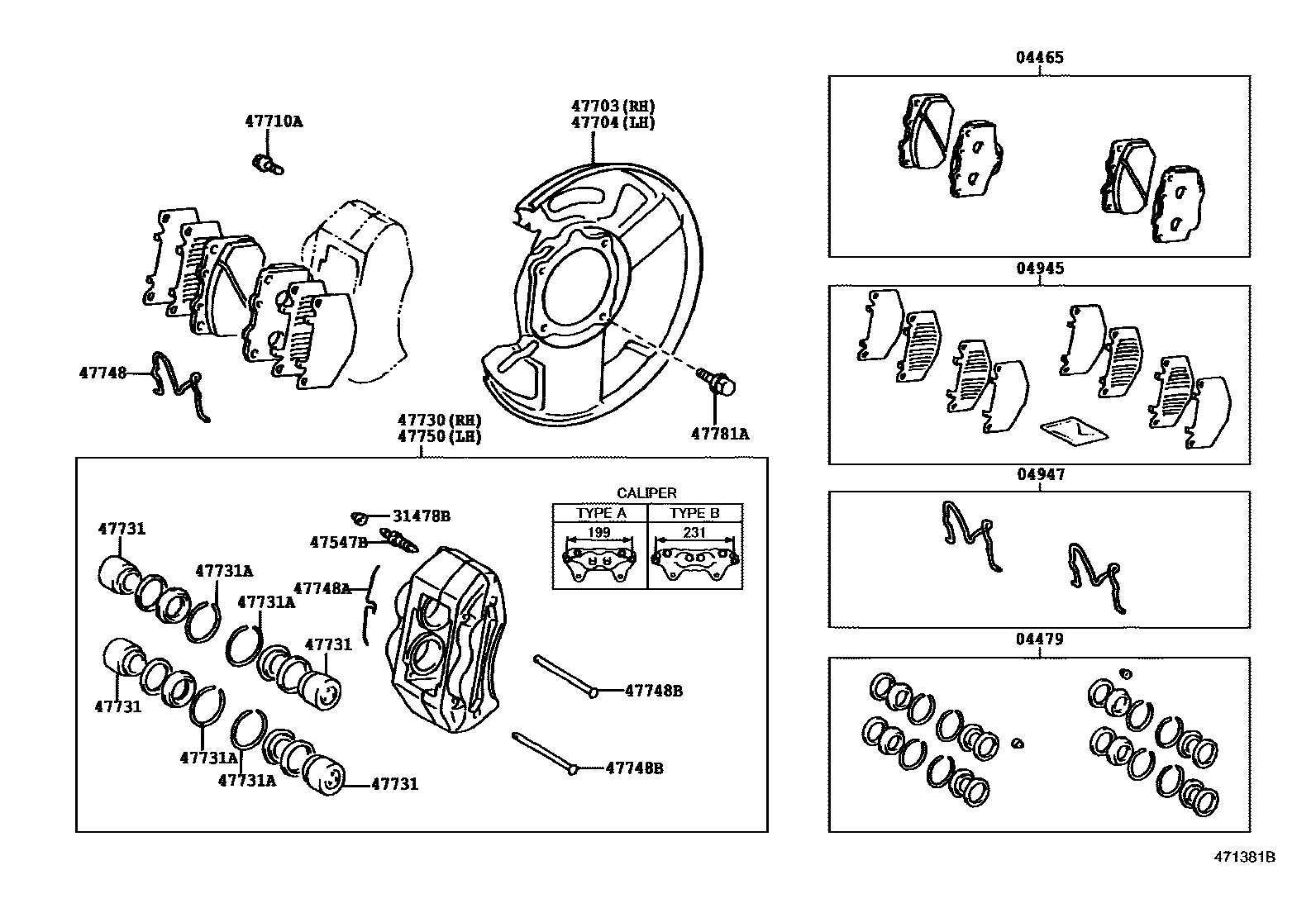 4705 — FRONT DISC BRAKE CALIPER & DUST COVER