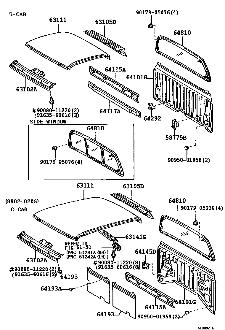 6153 — ROOF PANEL & BACK PANEL