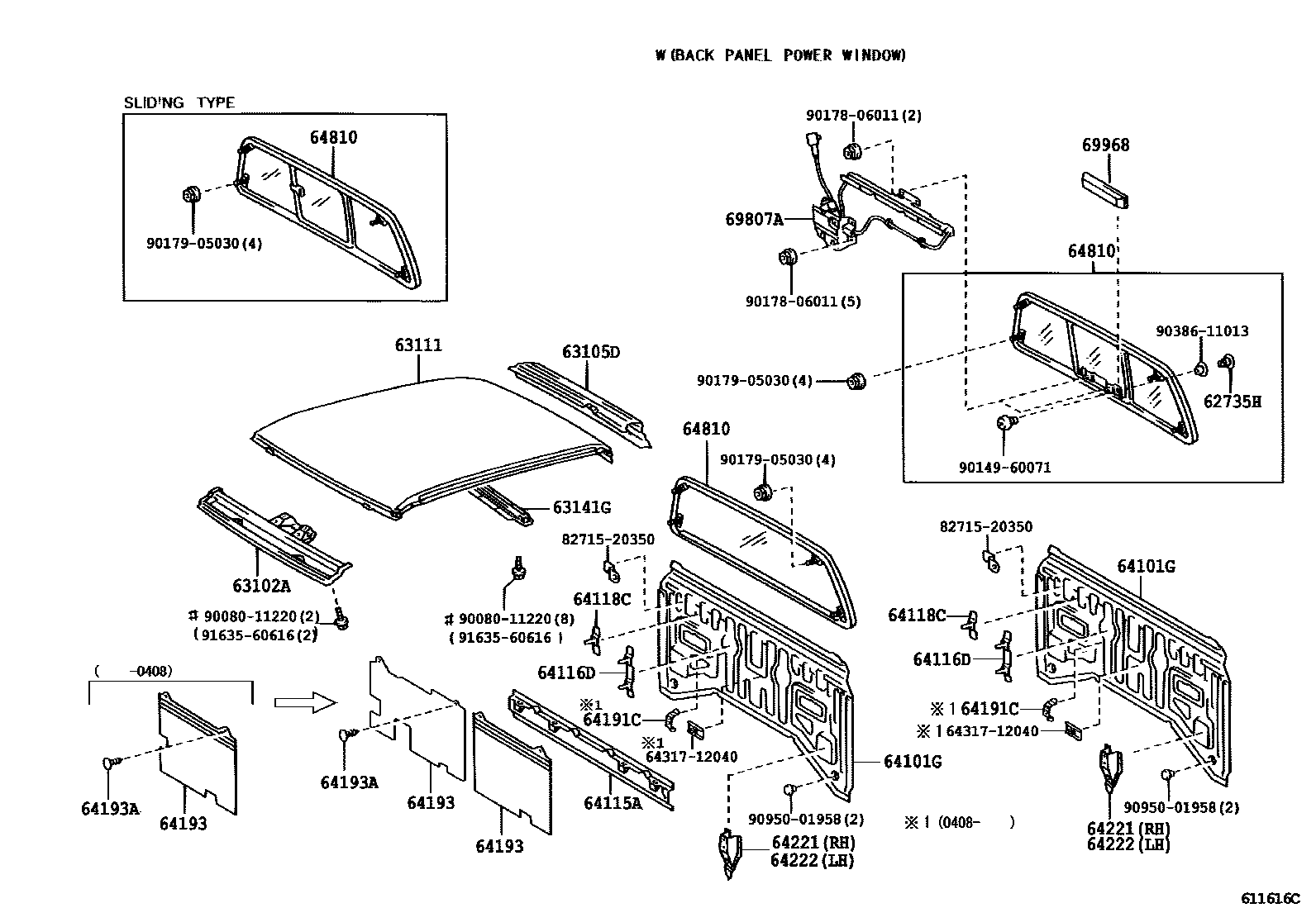 6153 — ROOF PANEL & BACK PANEL