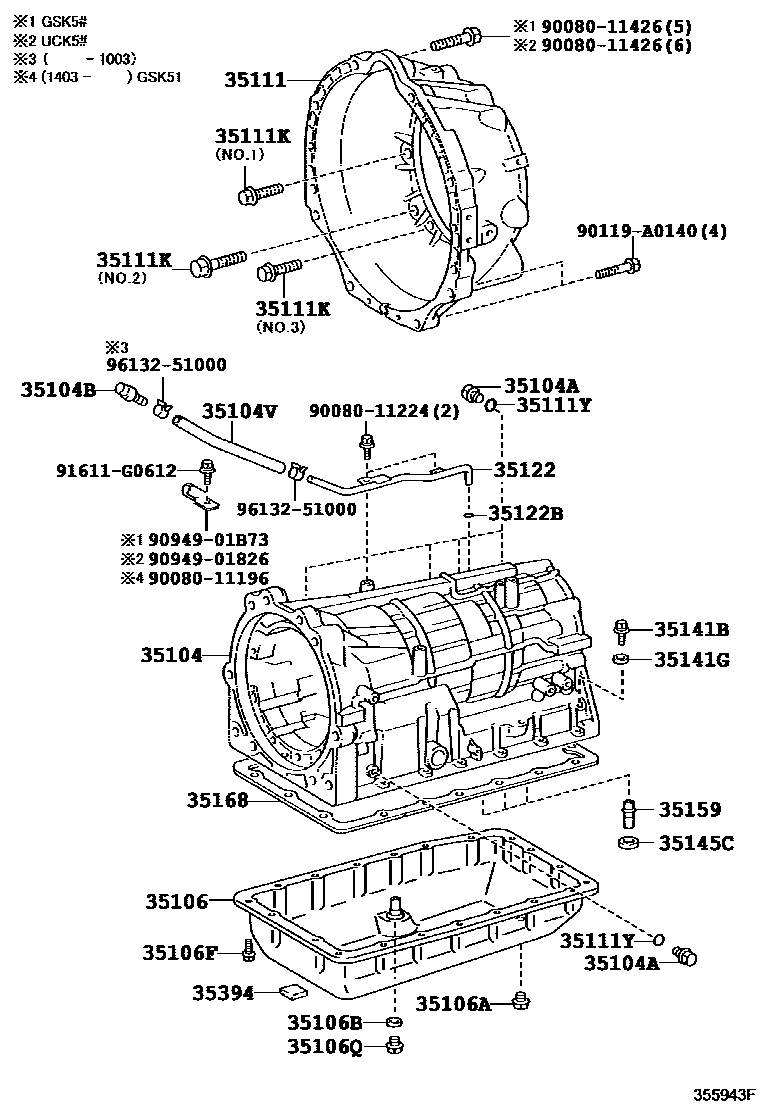 3503 — TRANSMISSION CASE & OIL PAN (ATM)