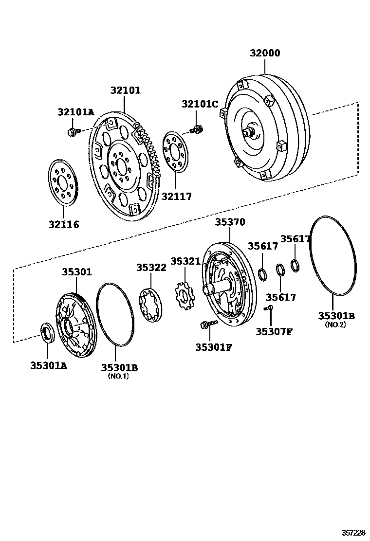3502 — TORQUE CONVERTER, FRONT OIL PUMP & CHAIN (ATM)