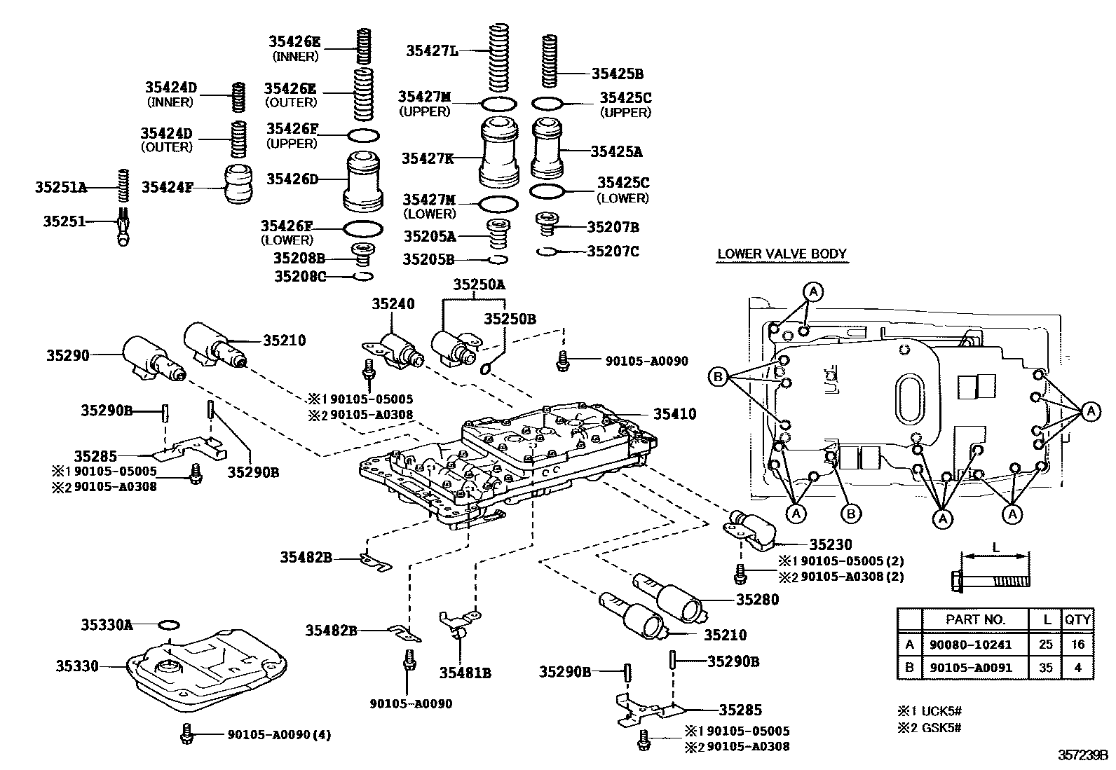 3512 — VALVE BODY & OIL STRAINER (ATM)