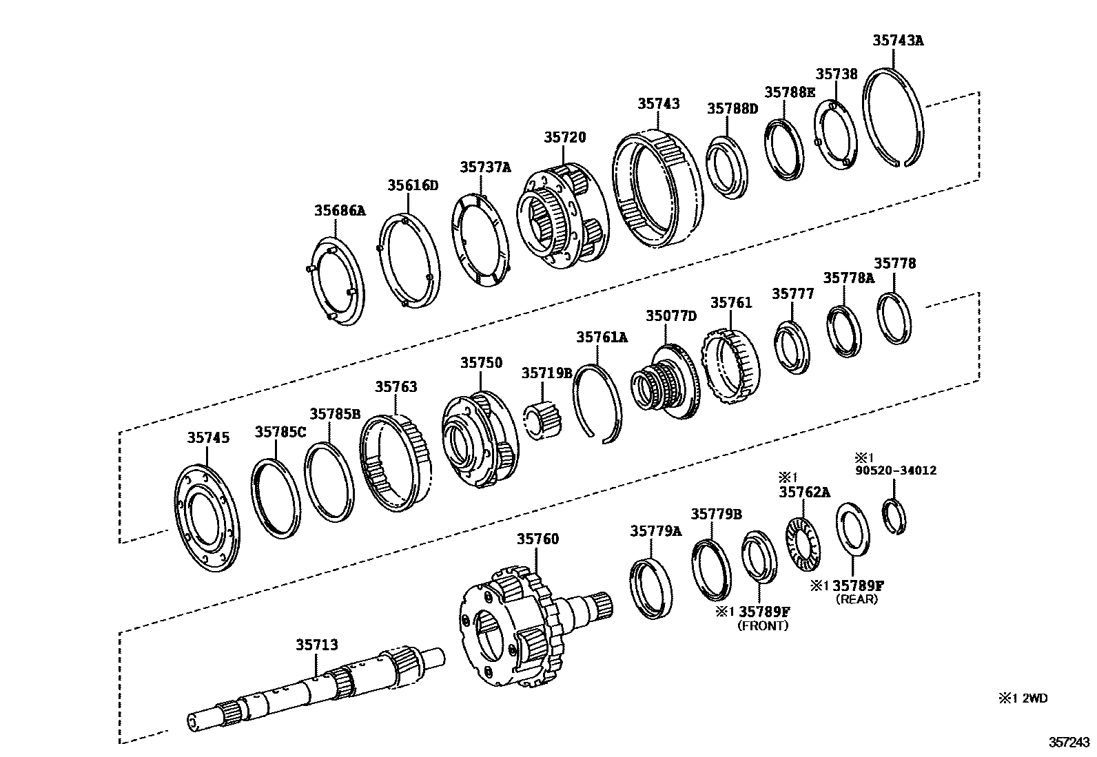 3510 — PLANETARY GEAR, REVERSE PISTON & COUNTER GEAR(ATM)