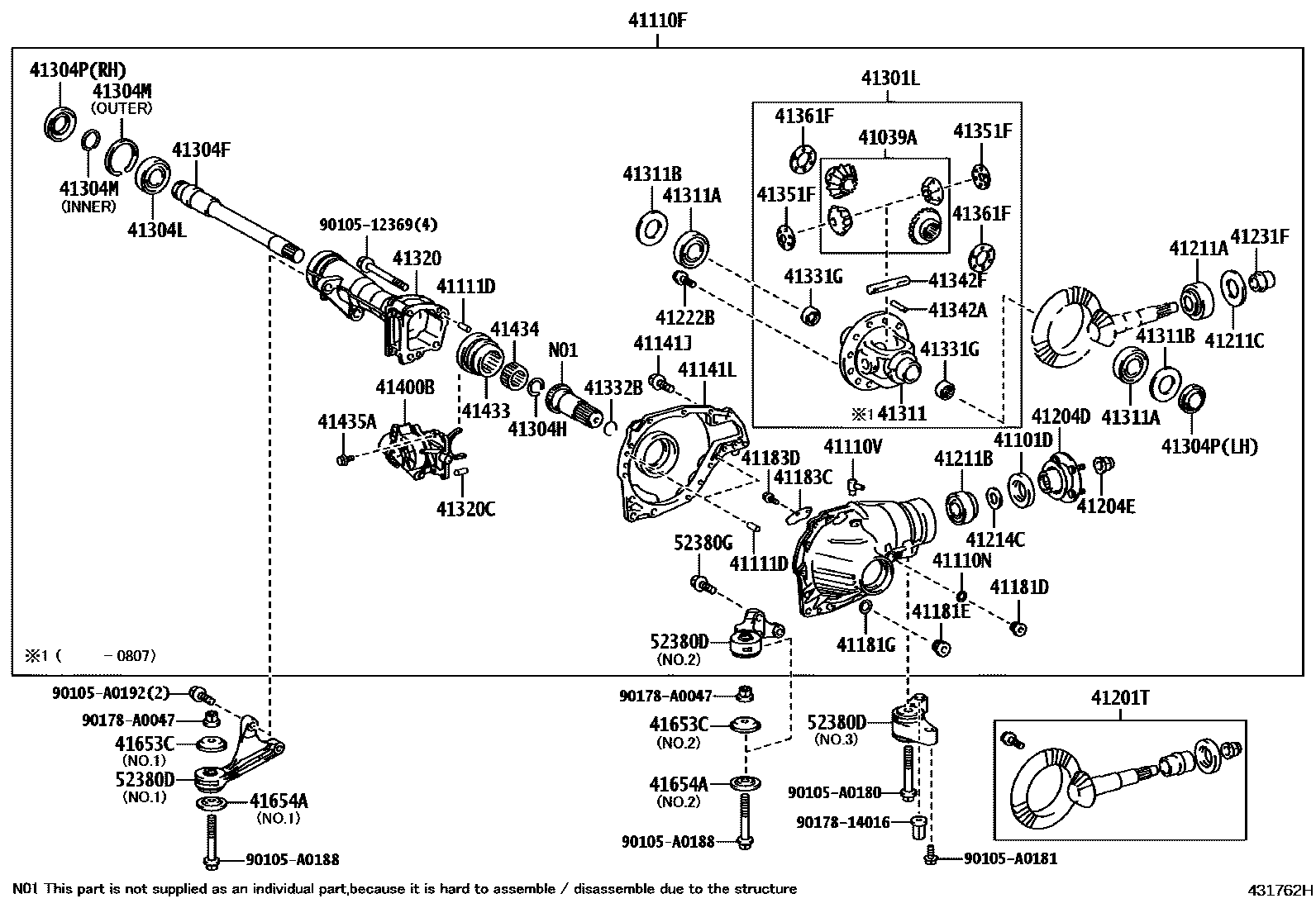 4301 — FRONT AXLE HOUSING & DIFFERENTIAL
