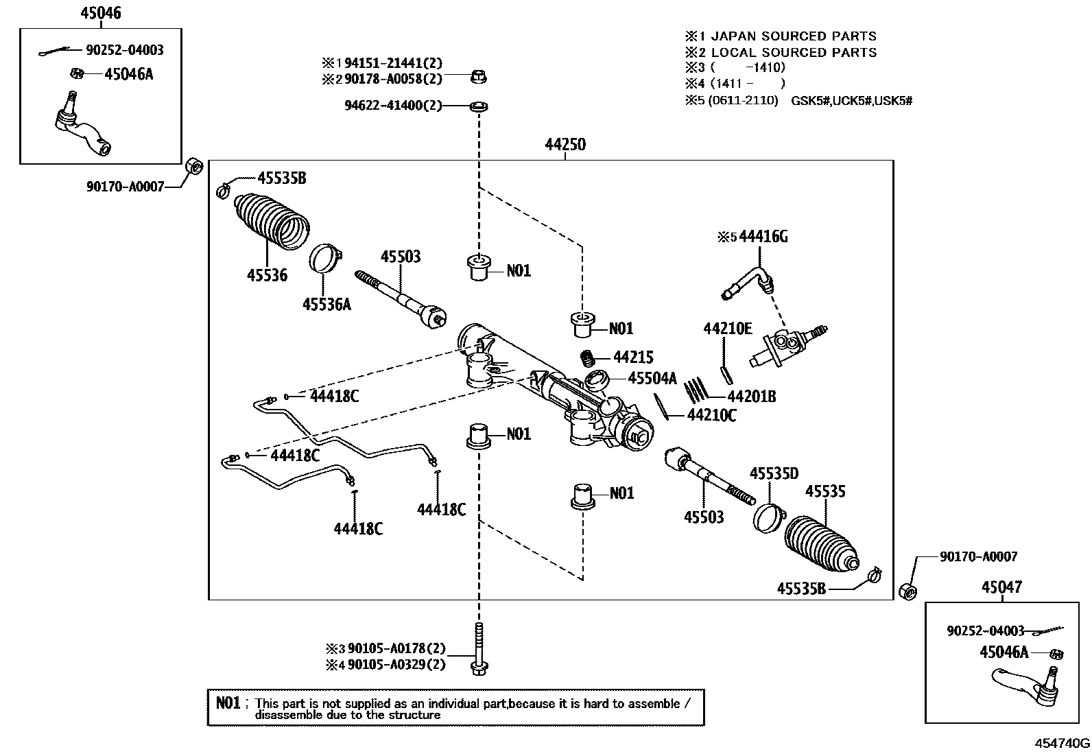 4505 — FRONT STEERING GEAR & LINK