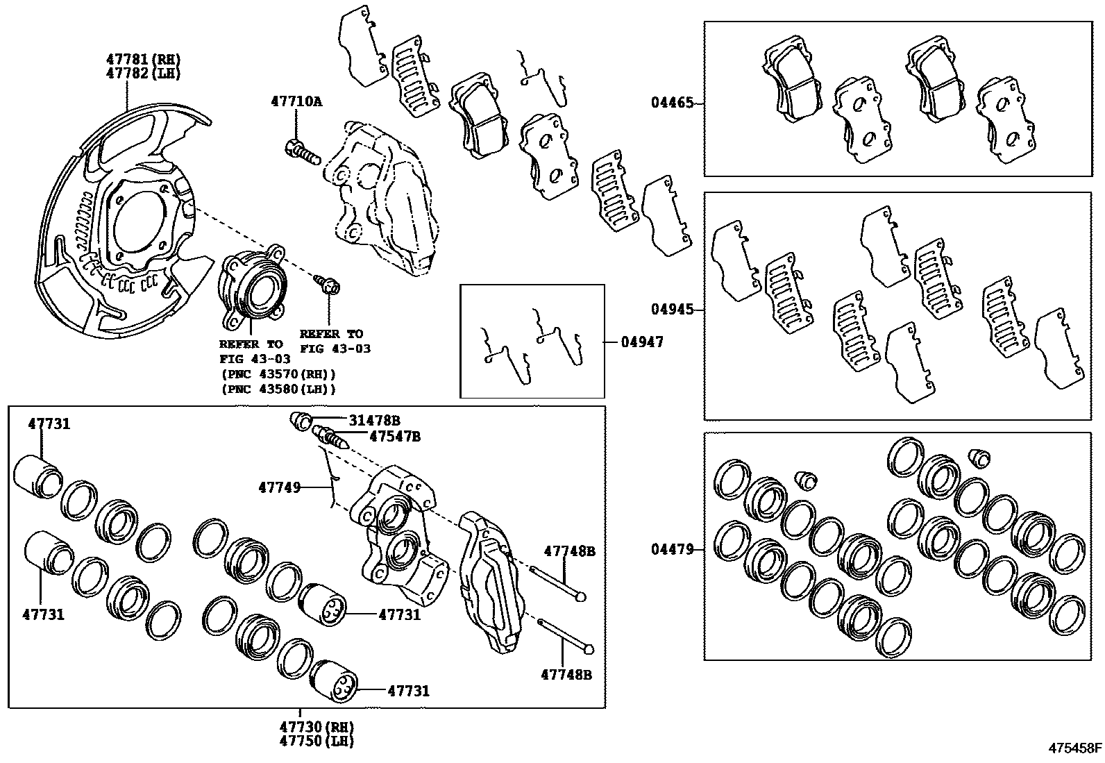 4705 — FRONT DISC BRAKE CALIPER & DUST COVER