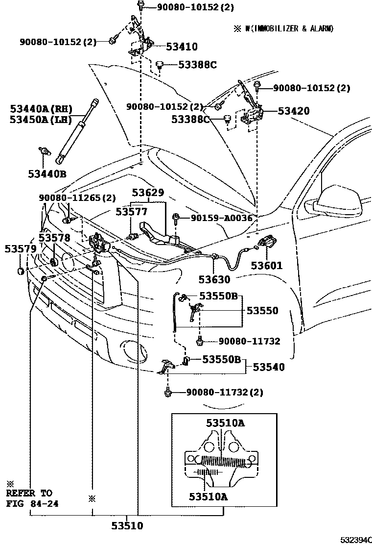 5354 — HOOD LOCK & HINGE