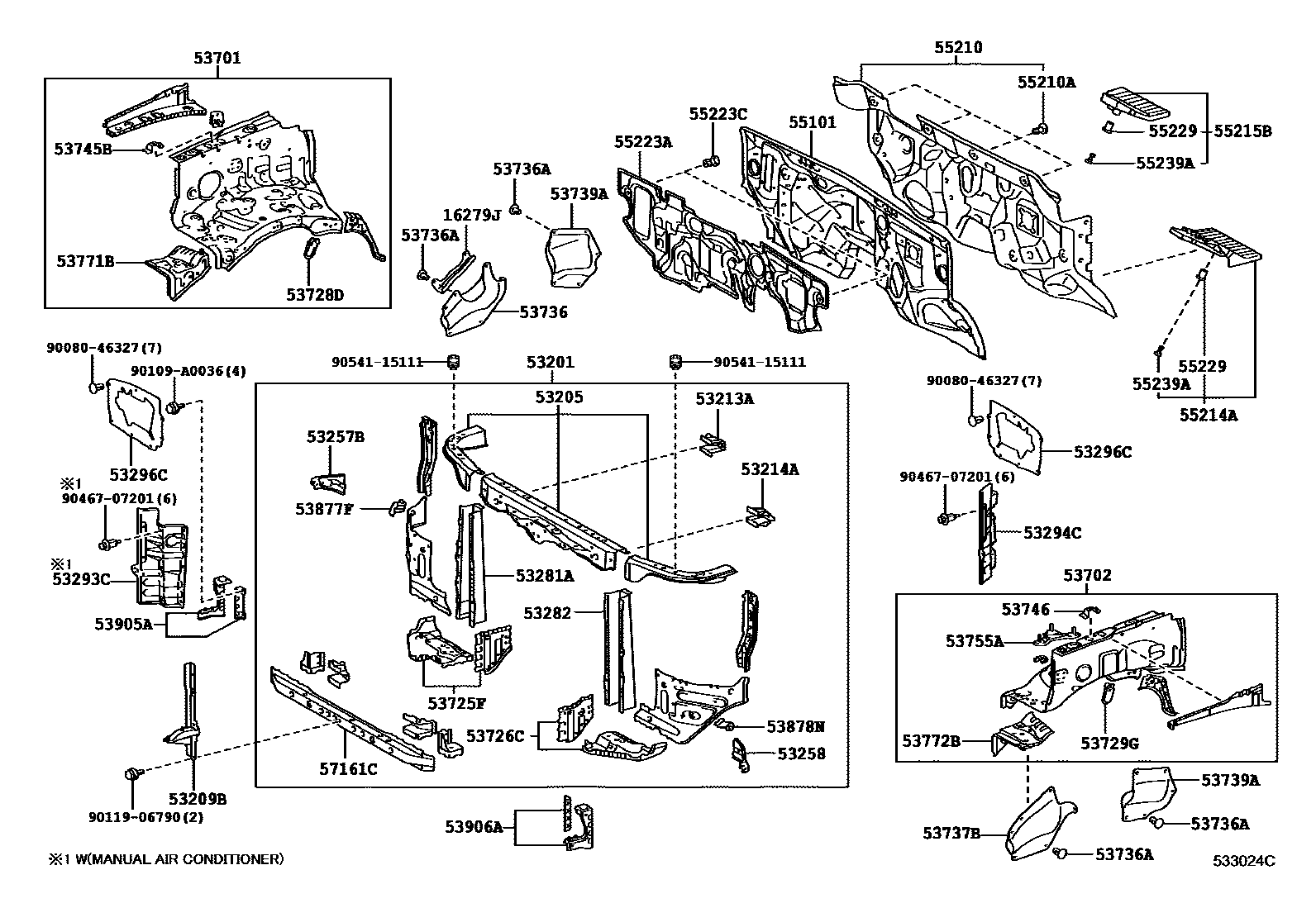 5355 — FRONT FENDER APRON & DASH PANEL