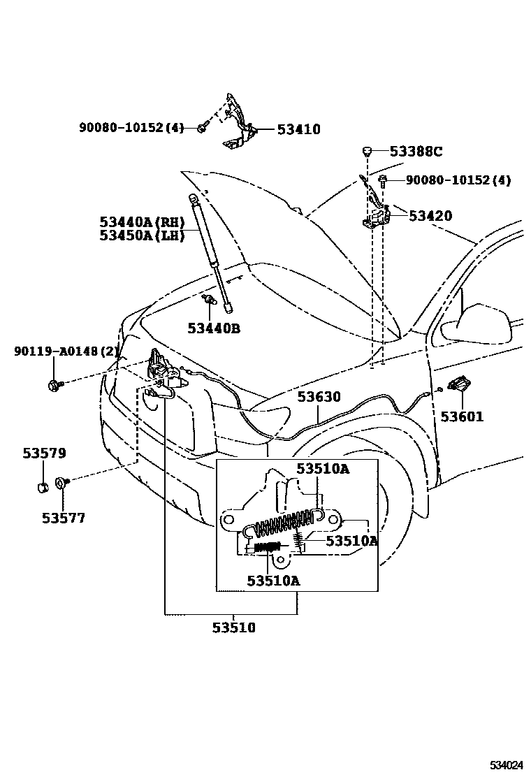 5354 — HOOD LOCK & HINGE