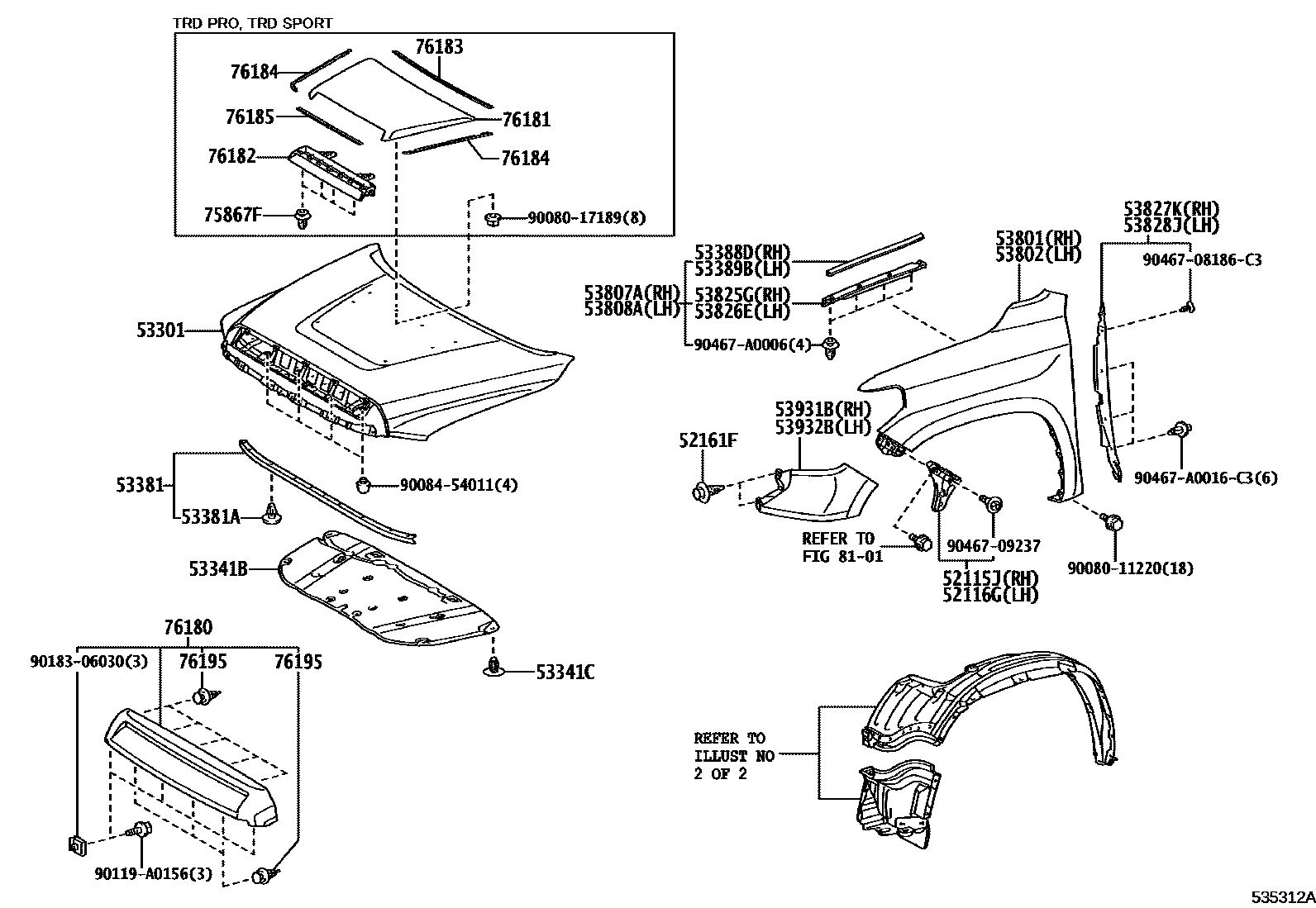 5353 — HOOD & FRONT FENDER