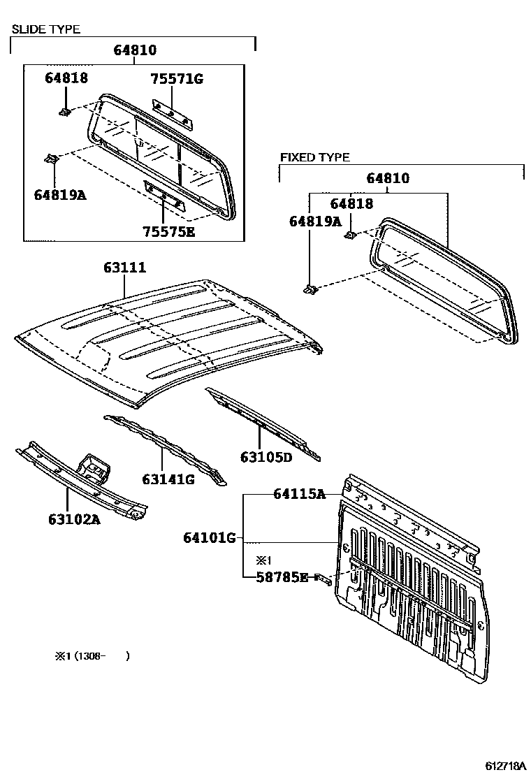 6153 — ROOF PANEL & BACK PANEL