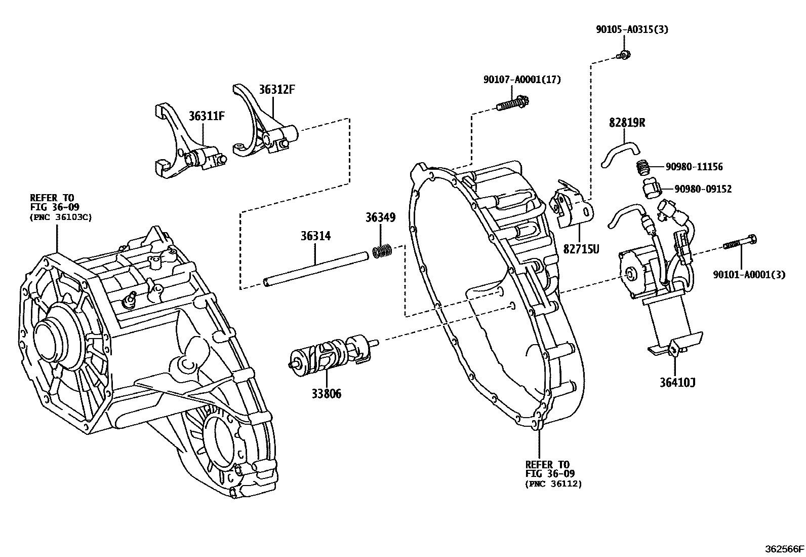 3611 — TRANSFER LEVER & SHIFT ROD