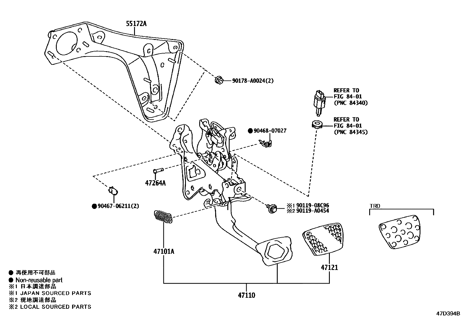 4701 — BRAKE PEDAL & BRACKET