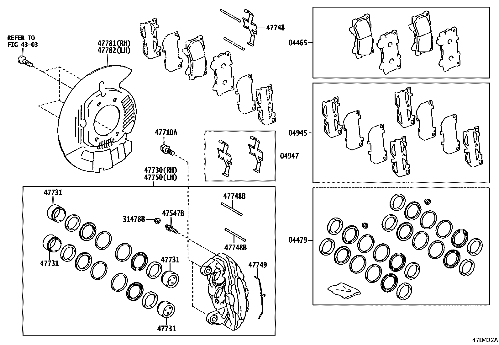 4705 — FRONT DISC BRAKE CALIPER & DUST COVER