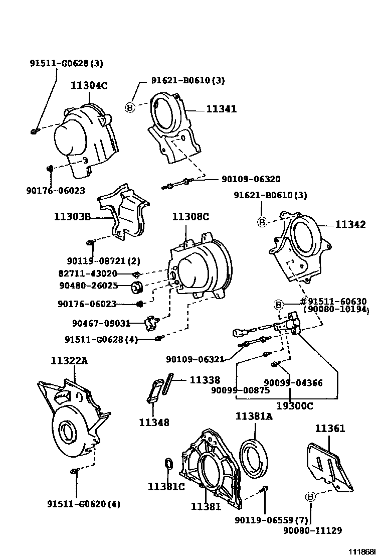 1106 — TIMING GEAR COVER & REAR END PLATE
