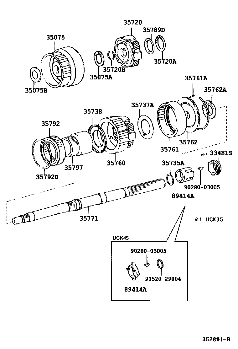 3510 — PLANETARY GEAR, REVERSE PISTON & COUNTER GEAR(ATM)