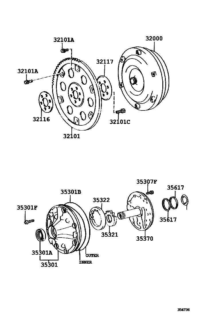 3502 — TORQUE CONVERTER, FRONT OIL PUMP & CHAIN (ATM)