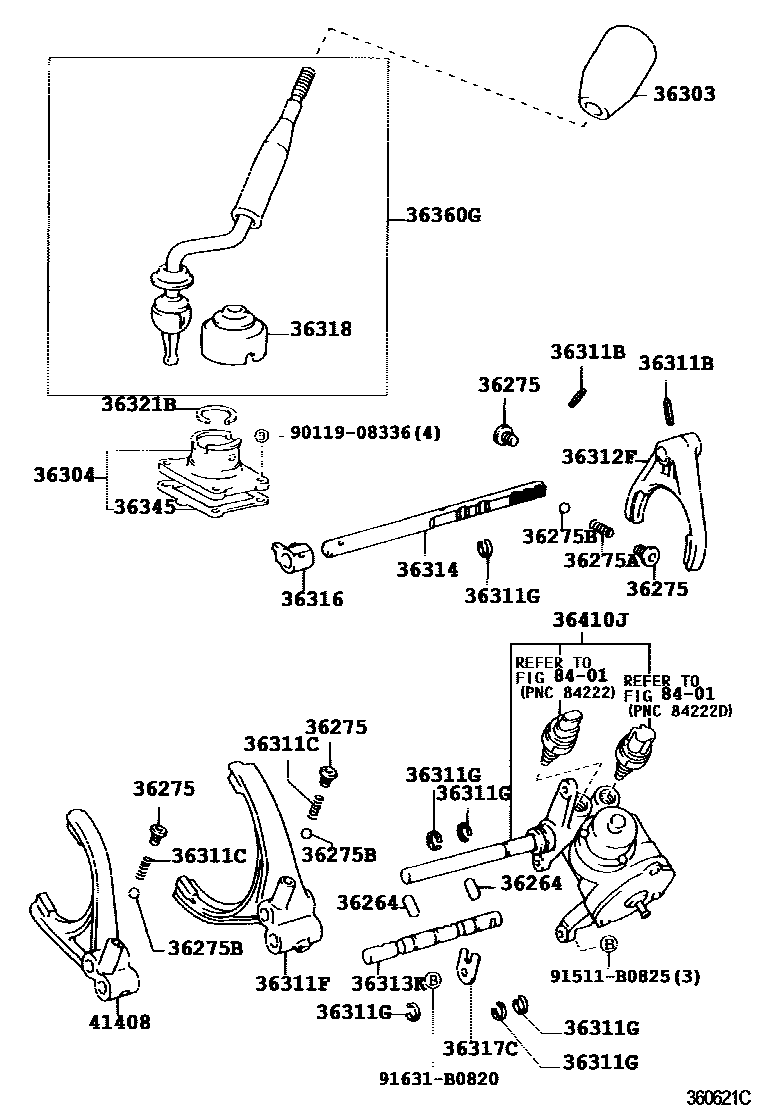 3611 — TRANSFER LEVER & SHIFT ROD