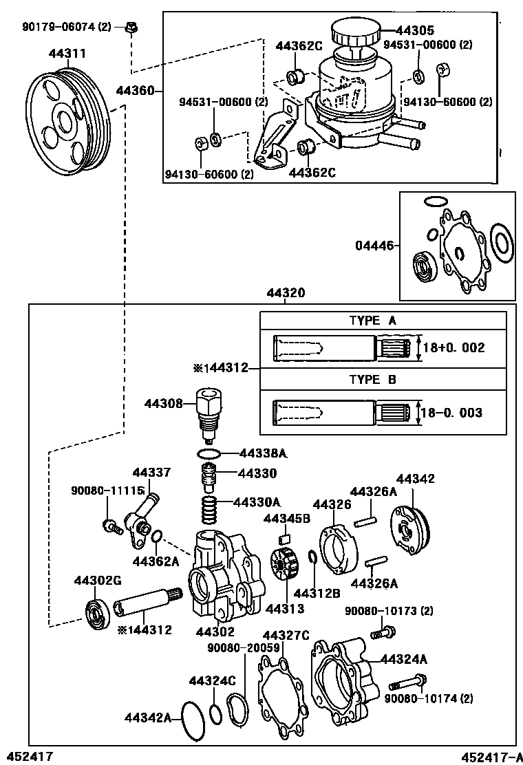 4502 — VANE PUMP & RESERVOIR (POWER STEERING)