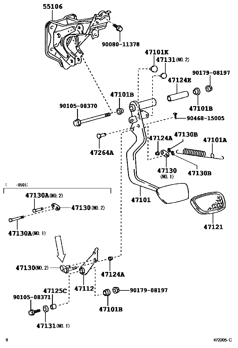 4701 — BRAKE PEDAL & BRACKET