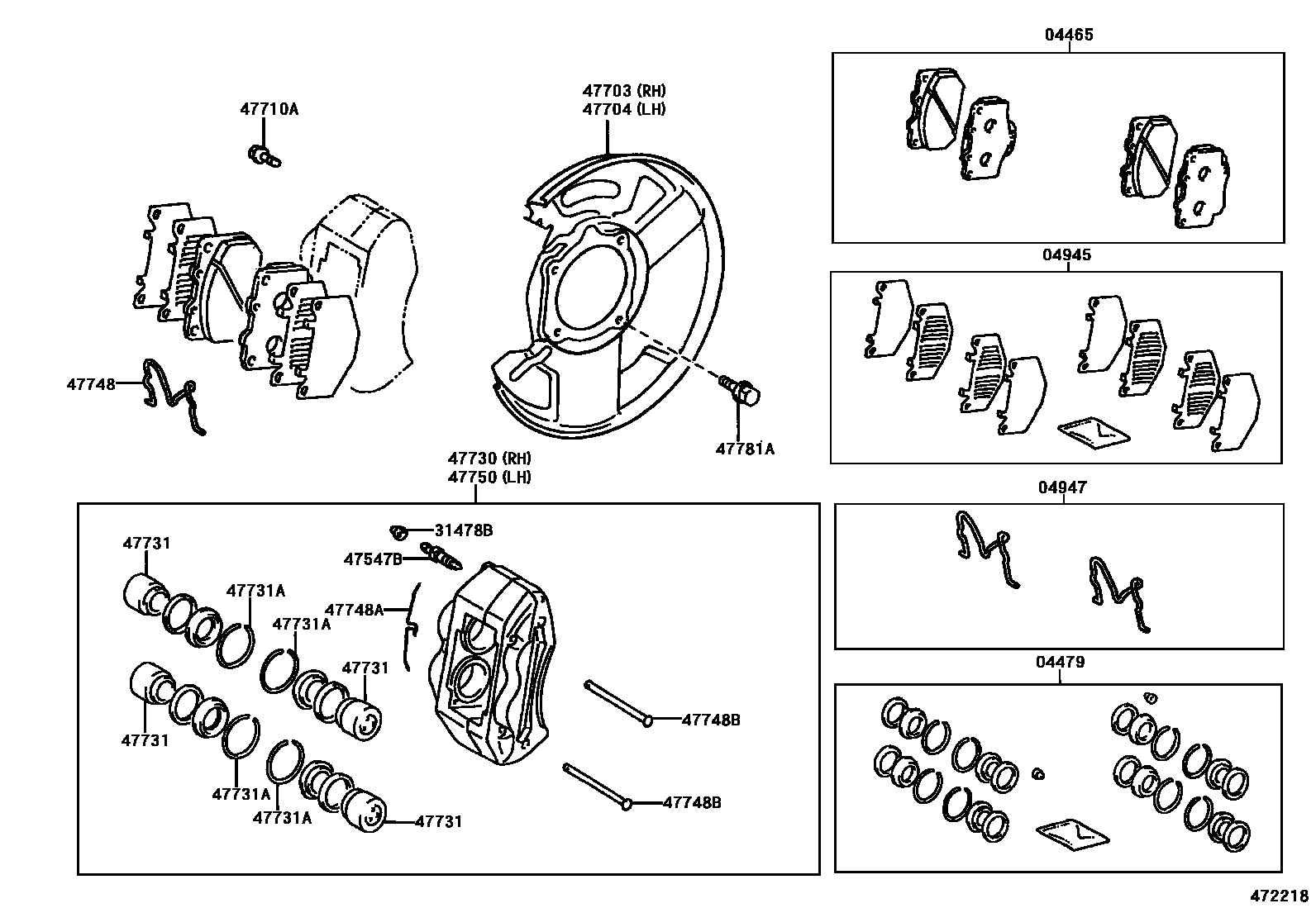 4705 — FRONT DISC BRAKE CALIPER & DUST COVER