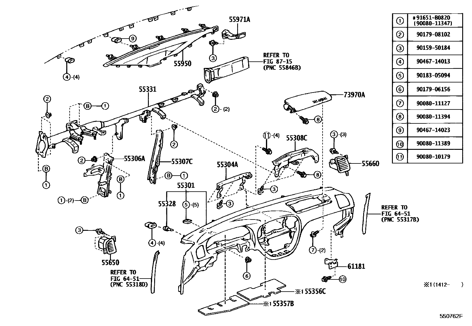 5551 — INSTRUMENT PANEL & GLOVE COMPARTMENT