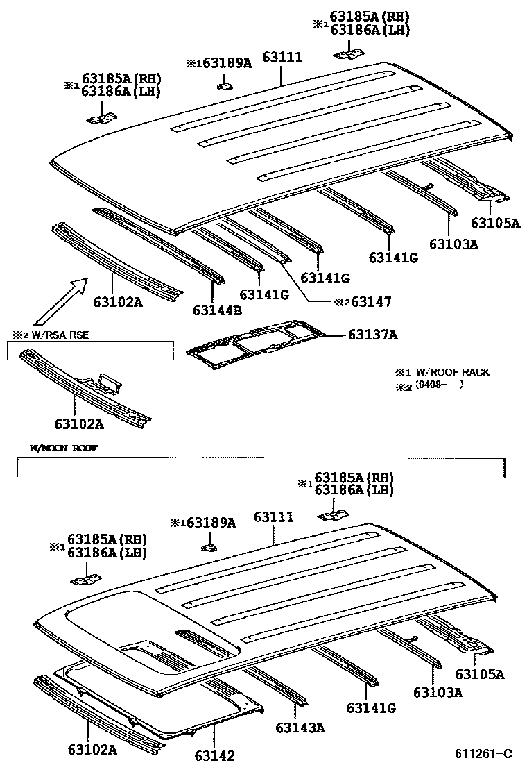 6153 — ROOF PANEL & BACK PANEL