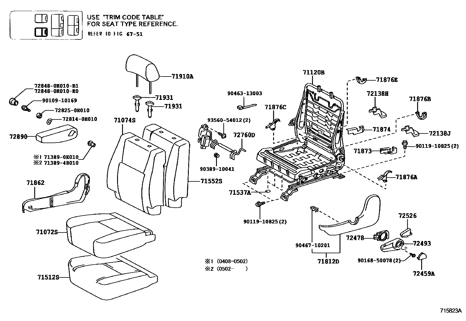 7151 — SEAT & SEAT TRACK