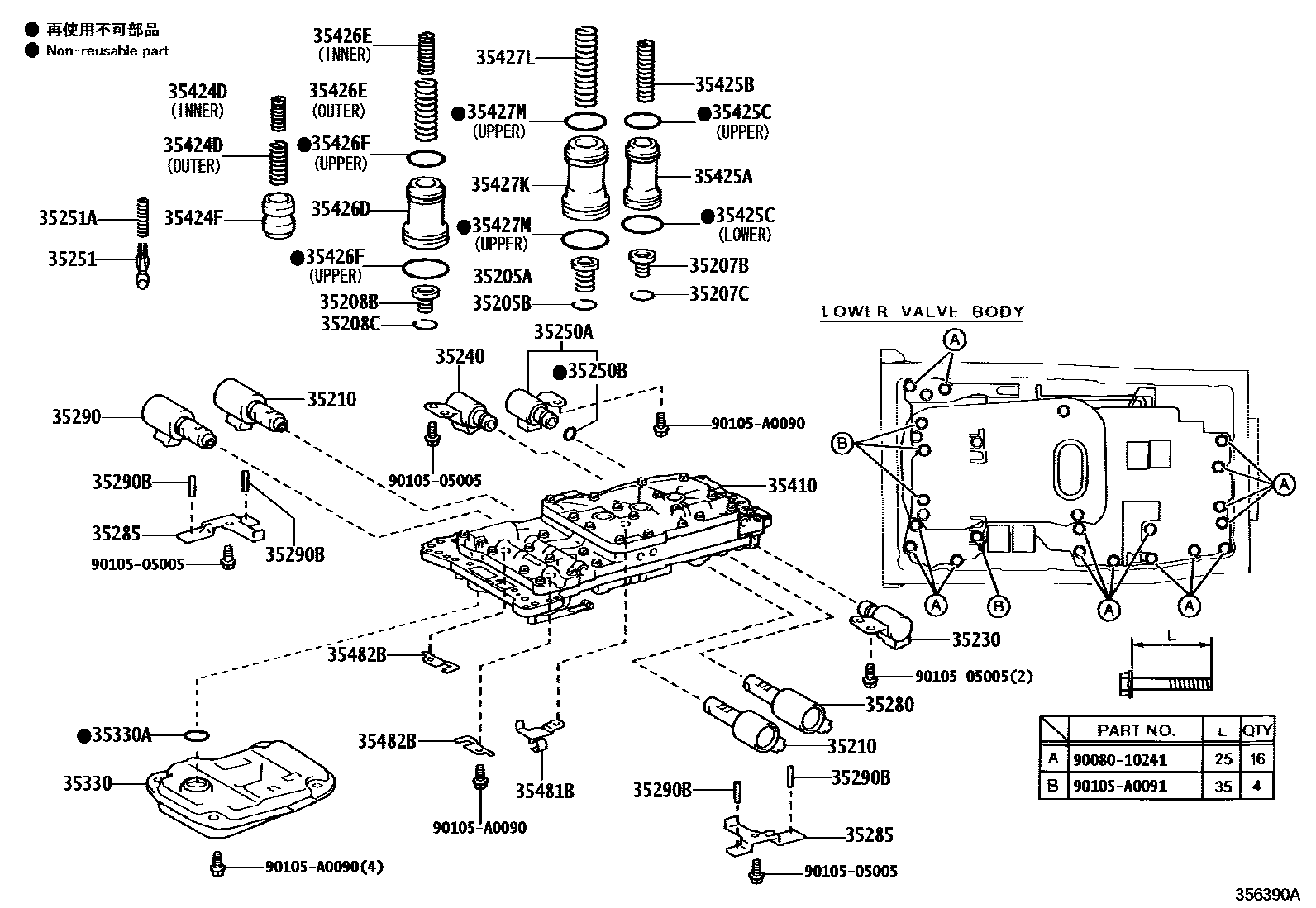 3512 — VALVE BODY & OIL STRAINER (ATM)