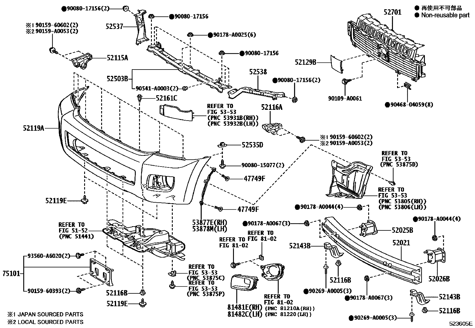 5252 — FRONT BUMPER & BUMPER STAY