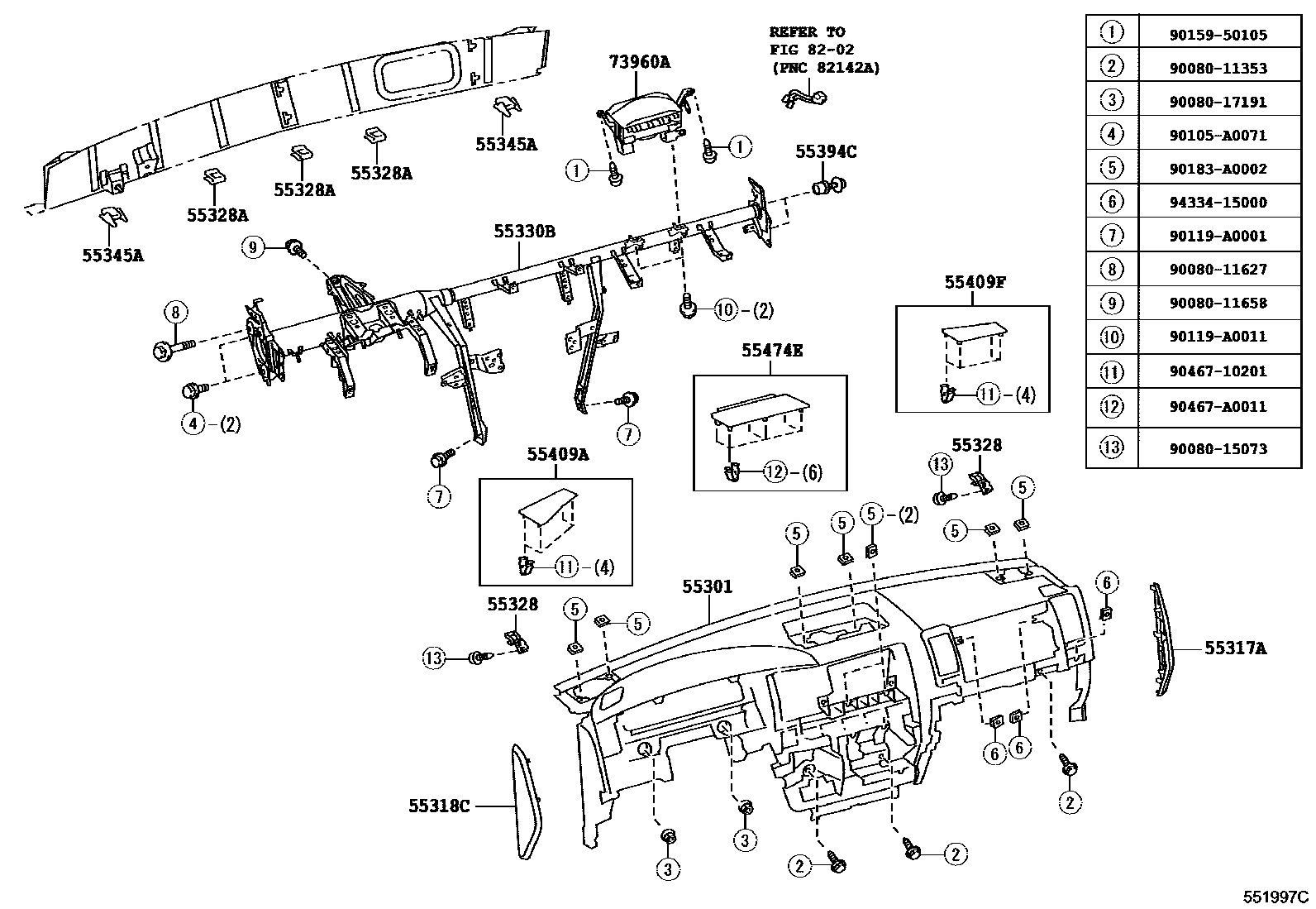 5551 — INSTRUMENT PANEL & GLOVE COMPARTMENT